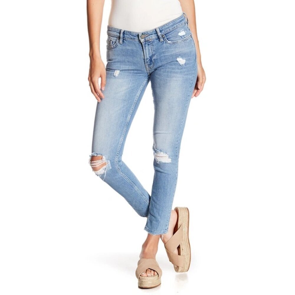 AllSaints Mast Low Rise Skinny Distressed Jeans Size 24